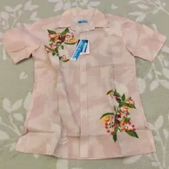 かりゆしウェア L 高級 正装 花柄 メンズ 半袖 沖縄 仕事着 アロハシャツ