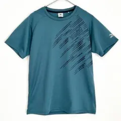 ミズノ　グラフィック　Tシャツ　クルーネック　スポーツ　トレーニング　ブルーのサムネイル