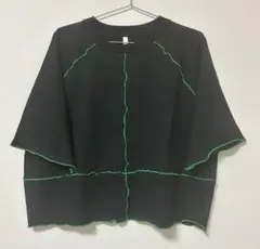 Lupilien 吸水速乾天竺メロウパネル切替Tシャツ　ブラックのサムネイル