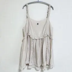 【RUBY AND YOU】シアーフリルキャミソール ベージュ