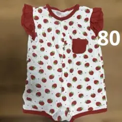 いちご柄ロンパース サイズ80