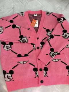 ミッキー　ピンク　カーディガン　厚手　新品未使用　ディズニー