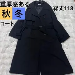 重厚感 pageboy 秋冬コート ロングコートM ブラック ベルト ポケット