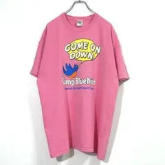 ヴィンテージ・Tシャツ アメリカ企業物 ポップアート ピンクXL