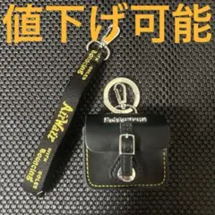 Dr. Martens レザー ブラック ポーチキーリング ドクターマーチン