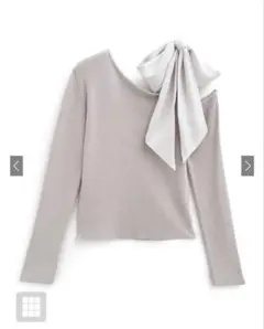 GRL tu1405 ワンショルダーリボンリブニットトップス