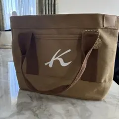 ブラウン キャンバス ロゴ トートバッグ