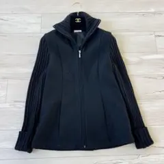 【美品】マックスアンドコー　切替ニット ウールジャケット ジップアップ