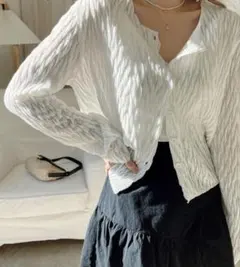 DAZY テクスチャー仕上げ カーディガン