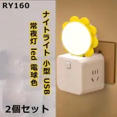RY.160ナイトライト 小型 USB 常夜灯 led 電球色 ベッド[mdk]