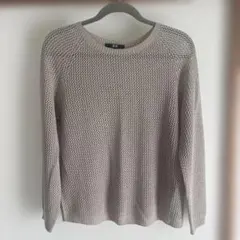 UNIQLO メッシュクルーネックセーターベージュXL