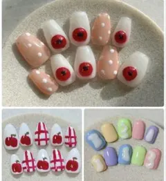 トマトりんごネイルまとめ売り ぷっくり春可愛い