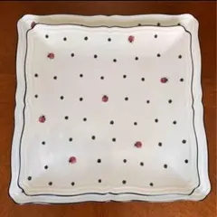 新品★リチャードジノリ　イタリアンポア スクエアプレート　4枚　てんとう虫 Richard Ginori リチャード ジノリ イタリアンポア てんとう虫