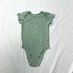 carter's 緑と白のストライプ ボディスーツ　ロンパース