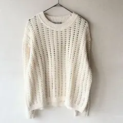 ビーグル様　美品 セオリーリュクス 透かし編み 春ニット リネン アイボリー