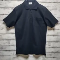 【美品】LANVIN 　鹿の子半袖ポロシャツ　ブラック　Sサイズのサムネイル