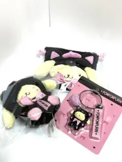 新品　サンリオ　まっくろあにまるず　マスコット　キーホルダー　巾着　ポムポム