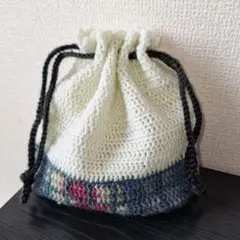 ハンドメイド 巾着袋 バイカラー