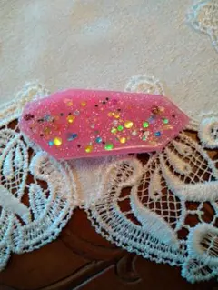 ピンクキラキラヘアークリップ