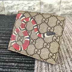 GUCCI グッチ GGスプリーム 二つ折り財布 キングスネーク 蛇 - メルカリ