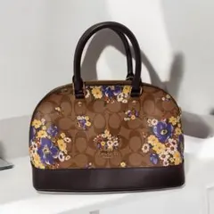 【美品】COACH 2way シグネチャー 花柄 ハンドバッグ ショルダー付