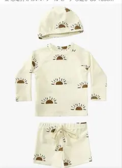 新品✨キッズ 水着 3点セットアイボリー 男の子 水遊び プール120