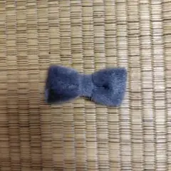 グレー ファー ヘアピン クリップ式