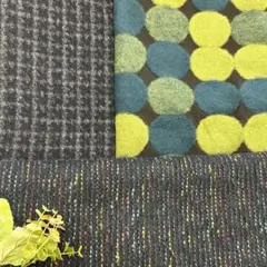早割【冬物ウール生地3点セット】ハンドメイド【プレ付】鎌倉スワニー【未使用】