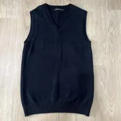 CAMPURE 黒 Vネック ニットベスト