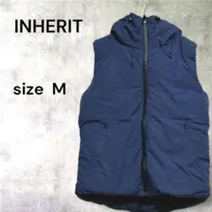 r510【インヘリット】フード付きダウンベスト　ジャーナルスタンダード　紺