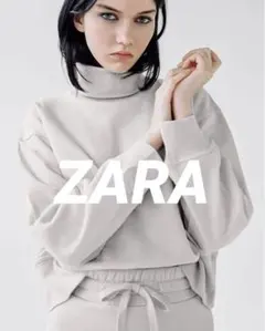 ZARA ハイネック タートルネック スウェット トレーナー 裏起毛 ホワイト系