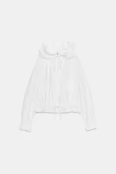 フリルトリムジップアップジャケット