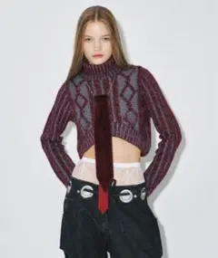 ハイネックニット　トップス　セーター　musubore y2k グランジ