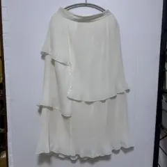 Hudson honey ホワイト プリーツ フレア ロングスカート