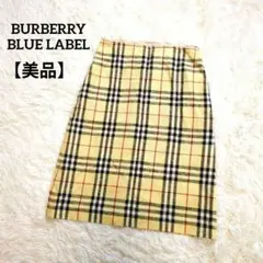 美品★BURBERRY BLUE LABEL リネン混 スカート ノバチェックМ