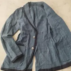 希少✨ラルディーニ テーラードジャケット リネン100% ブルー 46