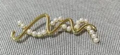 新品未使用 ブローチ ゴールド パール 波状 式典 結婚式 お祝い アクセサリー