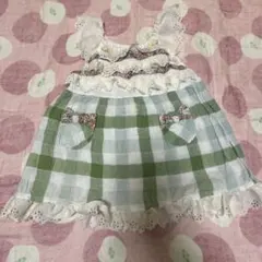 専用　スーリー　緑チェックワンピース　90 とチュニックセット