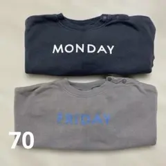 Tête à Tête 曜日プリント トレーナー 70