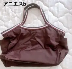 アニエスベー　トートバッグ　ハンドバッグ　大容量　ブラウン