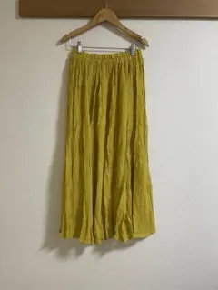 イエロー　フレアスカート　ロング　黄色　春夏スカート