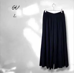 【ジーユー】プリーツイージーパンツ シンプル カジュアル ウエストゴム L