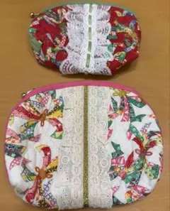ハンドメイド　ポーチ2個セット