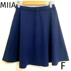 MIIA　ネイビー シンプルフレアミニスカート
