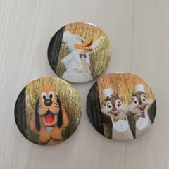 ワンマンズドリーム　缶バッジ　ドナルド　プルート　チップ&デール　カプセルトイ