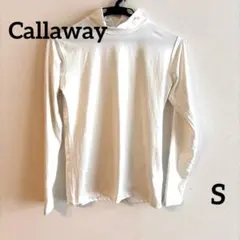 【匿名配送】Callaway レディースモックネックシャツ S オフホワイト