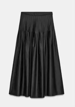 ZARA プリーツミディスカート 黒 Ｌサイズのサムネイル