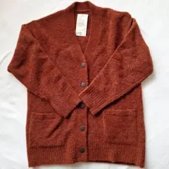 MUJI 無印良品　ウール混　ブークレ　Vネックカーディガン　新品