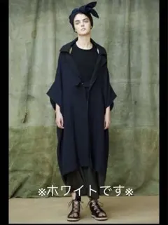 Y's ワイズ　着物コート白　YohjiYamamoto ヨージヤマモトのサムネイル