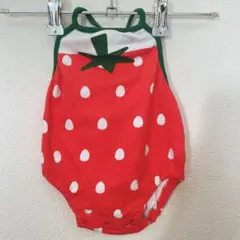 いちご柄ロンパース 70 80 90 女の子